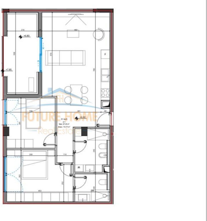 Apartament 2+1 – Square Village Santorini II, Dhërmi