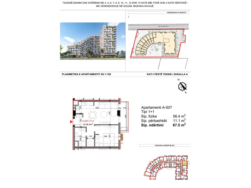 1+1 Apartment For Sale in Super Residence TIKTALIK