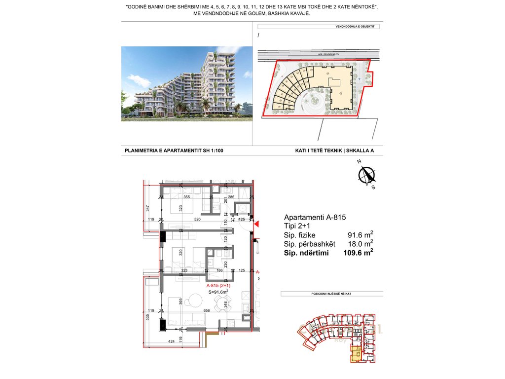Apartament Full Pamje Deti 2+1+2 Për Shitje në Super Rezidencen Tiktalik