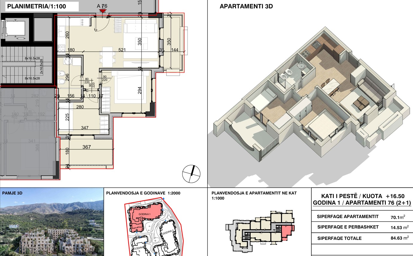2+1 Apartment - Radhima Fortress, Vlore