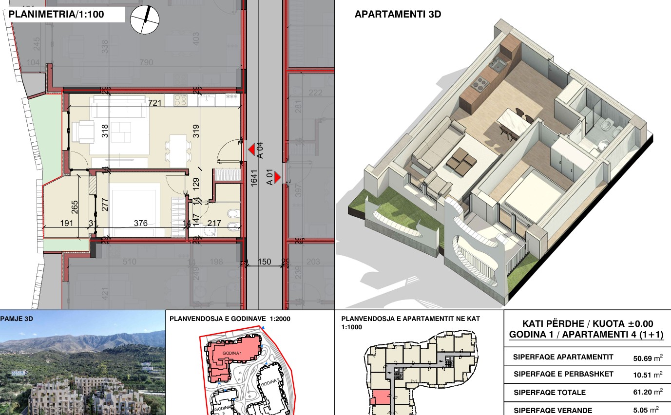 1+1 Apartment - Radhima Fortress, Vlore