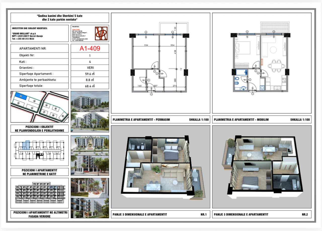 Apartment 1+1 for Sale in Qerret near Palm Paradise Residence