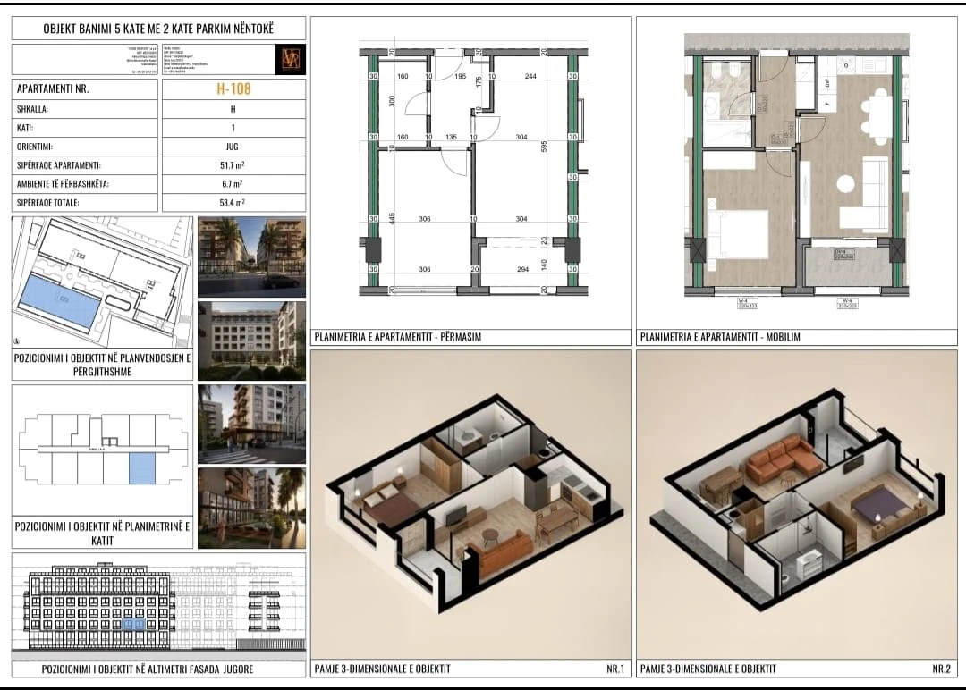 Apartment 1+1 for Sale in Vizion 3 Residence, Mali i Robit - Payment in Installments (2/8)