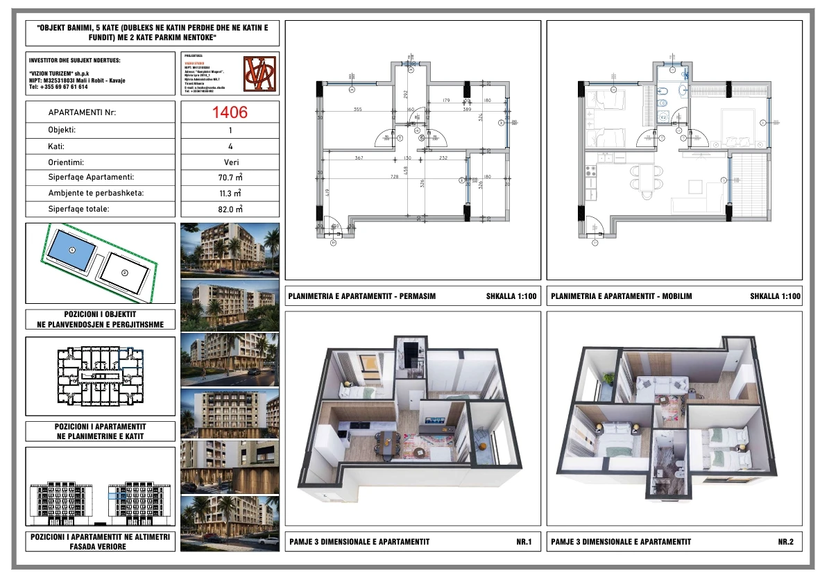 Shitet apartament 2+1 tek Vizion Residence, Mali i Robit (12/12)