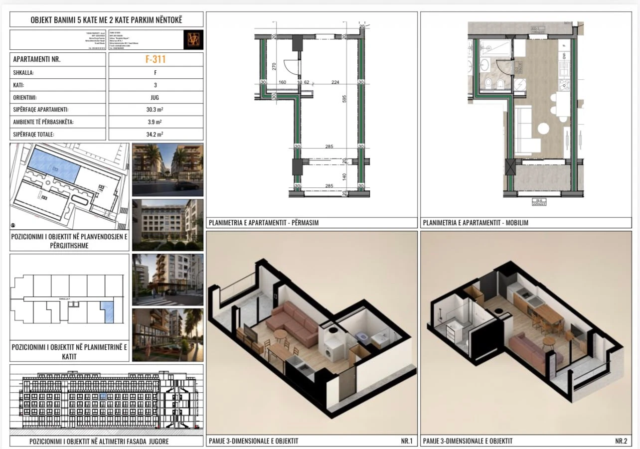 Studio for Sale in Residence Vizion 3, Mali i Robit - Payment in Installments (2/9)