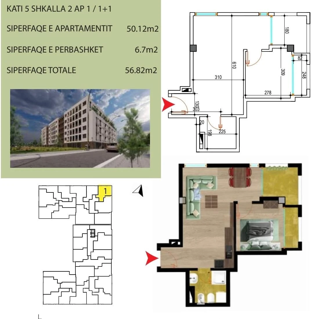 Apartament 1+1 për Shitje, Ndërtim i Ri i Vitit 2026 (7/13)