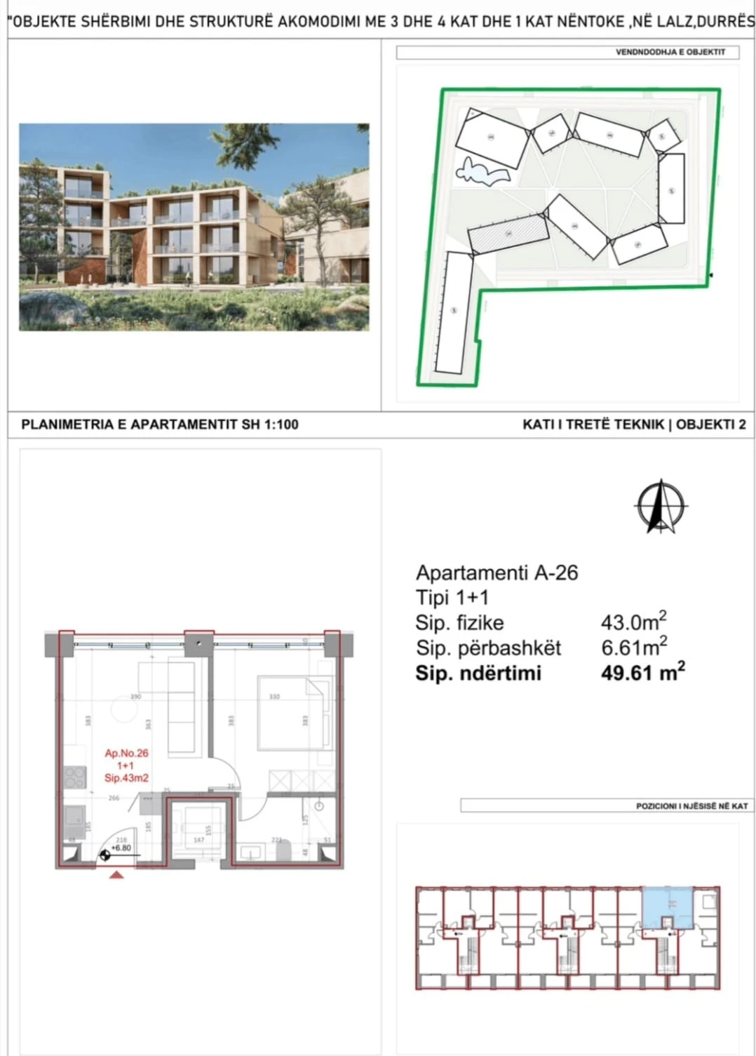 Apartamente 1+1 për Shitje | Rezidenca Gjerdanet – Gjiri i Lalzit (2/9)