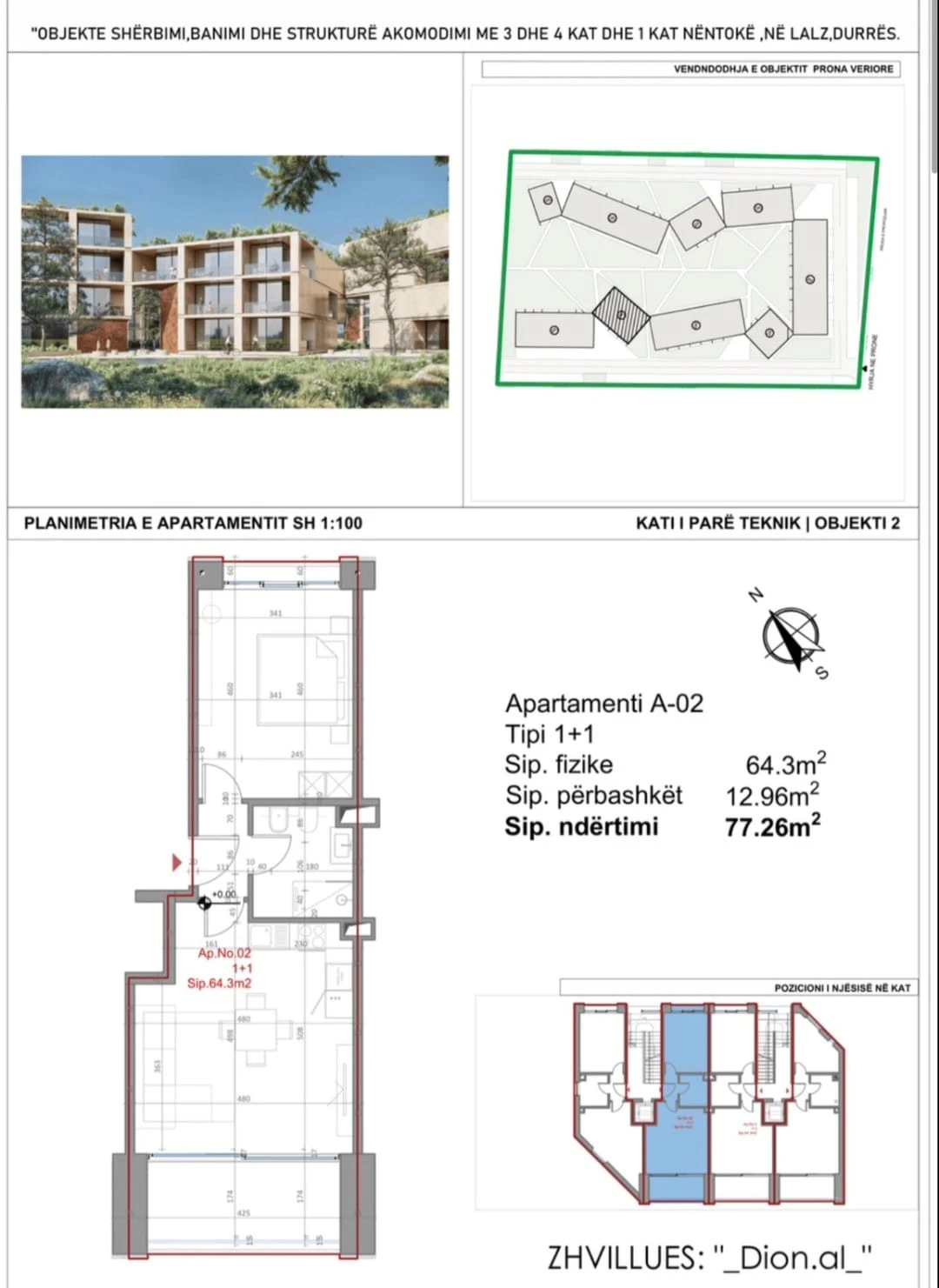 Apartamente 1+1 për Shitje | Rezidenca Gjerdanet – Gjiri i Lalzit (4/9)