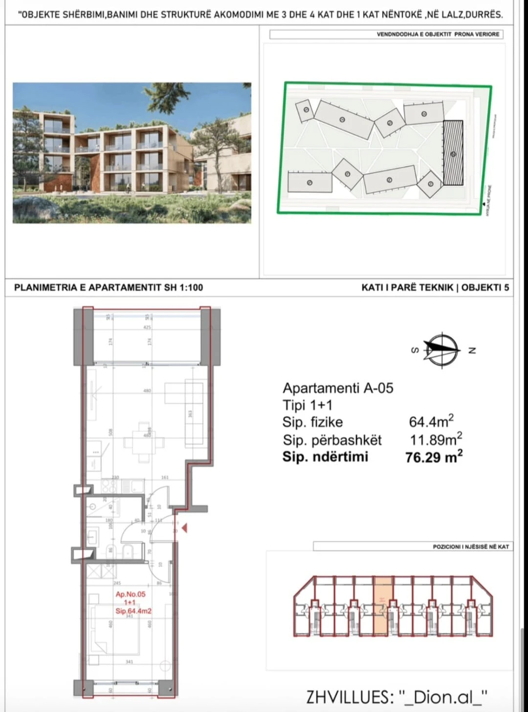 Apartamente 1+1 për Shitje | Rezidenca Gjerdanet – Gjiri i Lalzit (7/9)