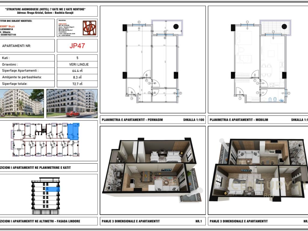 1+1 Apartment for Sale in Golem, "Vm Residence", Possibility of Payment in Installments for 2 Years
