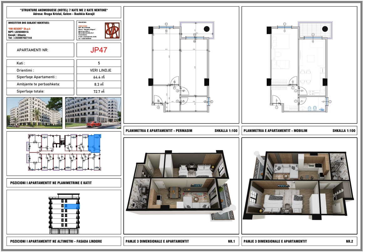 1+1 Apartment for Sale in Golem, "Vm Residence", Possibility of Payment in Installments for 2 Years