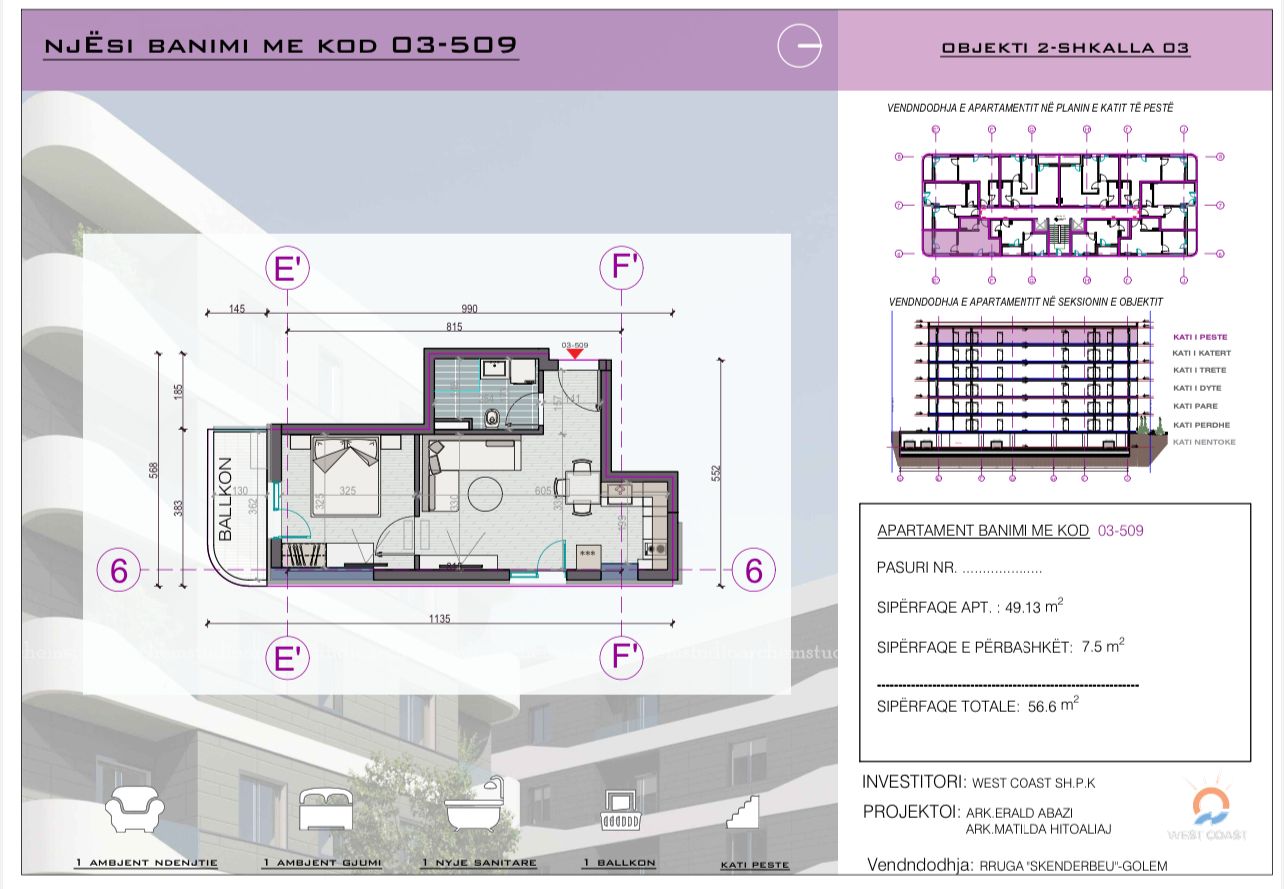 1+1 Apartment for sale in the "West Coast 2" Residence, new construction, Pishat e Buta, Golem (15/15)