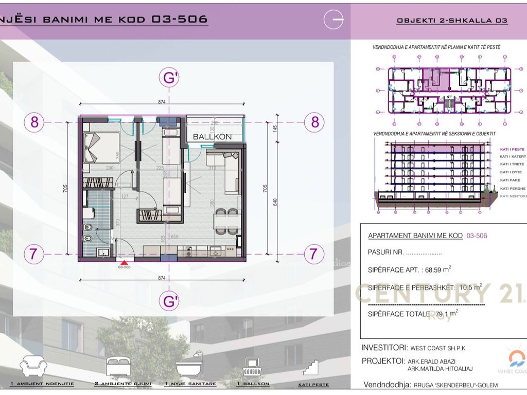 1+1 Apartment for sale in the "West Coast 2" Residence, new construction, Pishat e Buta, Golem