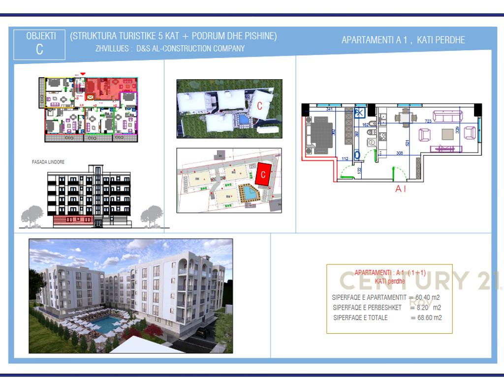 Apartment 1+1 for Sale in Golem at the Residence "Oriental"