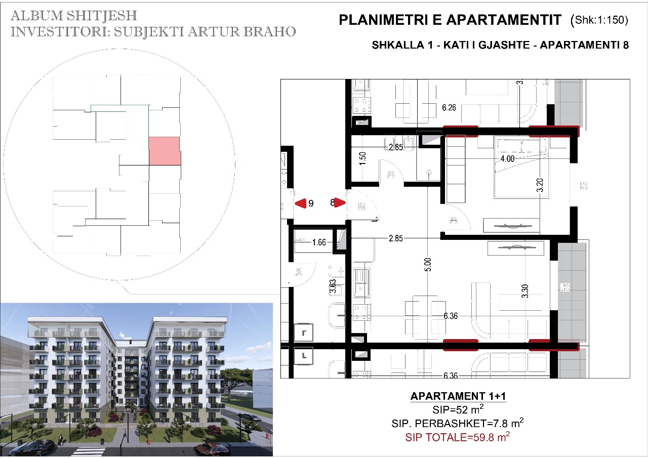1+1 Apartment in Golem - 200m from the Sea - Payment Possibility in Installments
