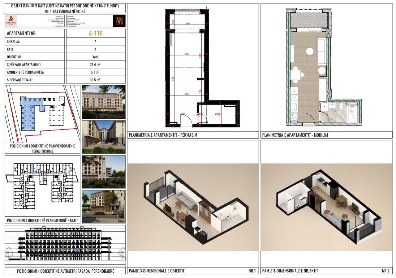 Studio Apartment for Sale at "Midal Residence", Mali i Robit