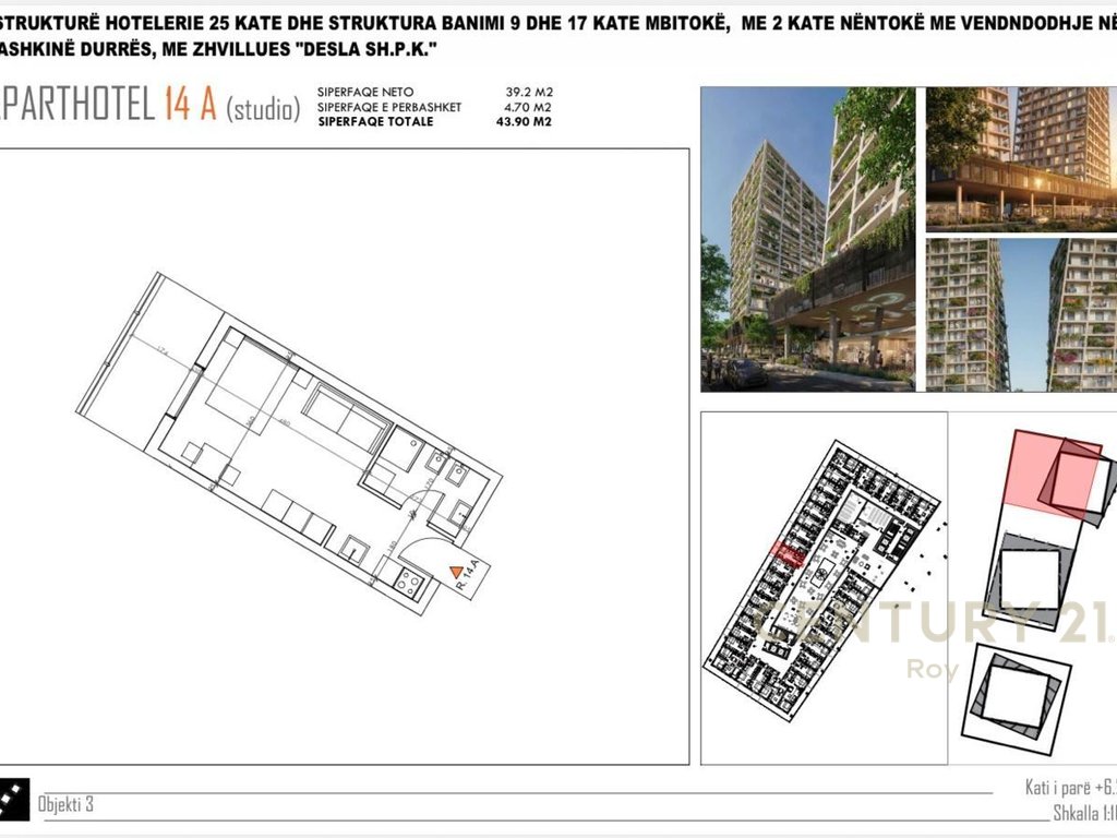 Studio for Sale at "Desla Tower", Beach, Durres