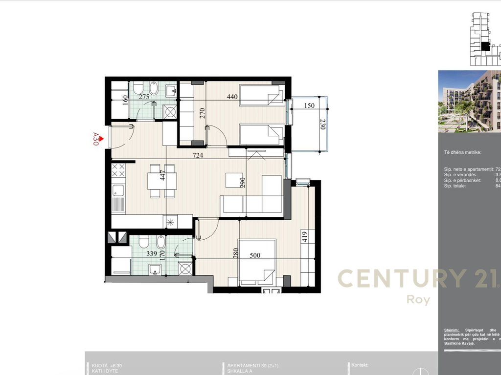 2+1 Apartment for Sale at Residence "Perla e Bregut" in Golem. Possibility of Payment in Installments