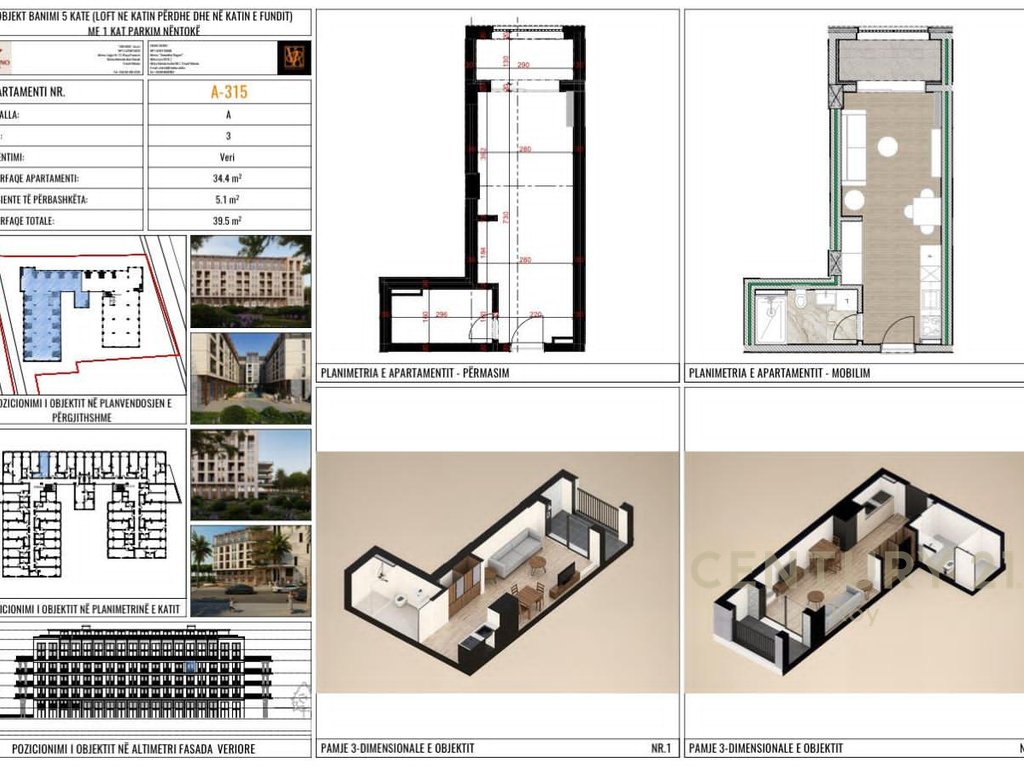 Studio for Sale at "Middal Residence", Mali i Robit (2/11)
