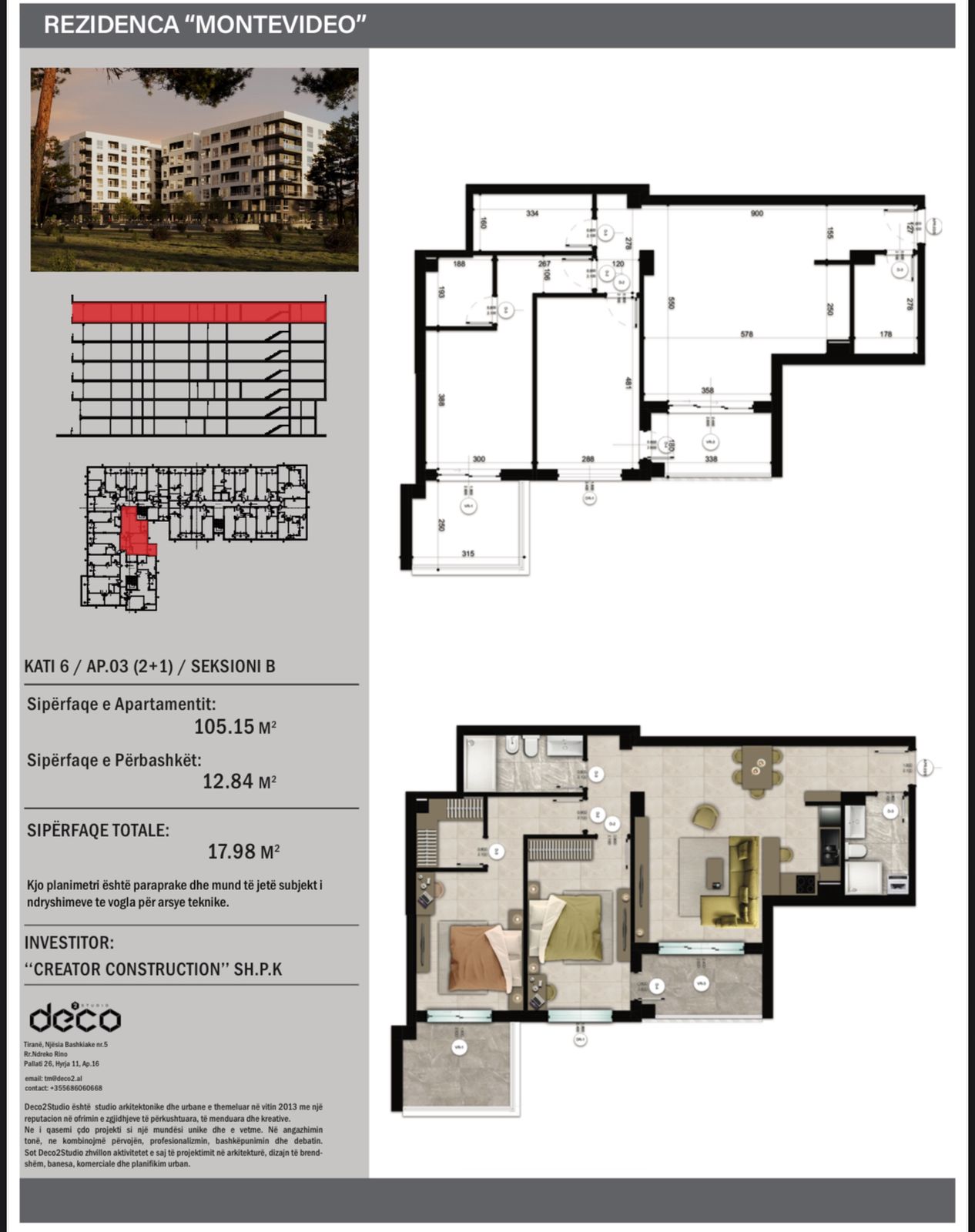 For Sale 2+1 Apartment with Sea View in the "Montevideo" Residence in Mali Robit. Payment by Installments Possible