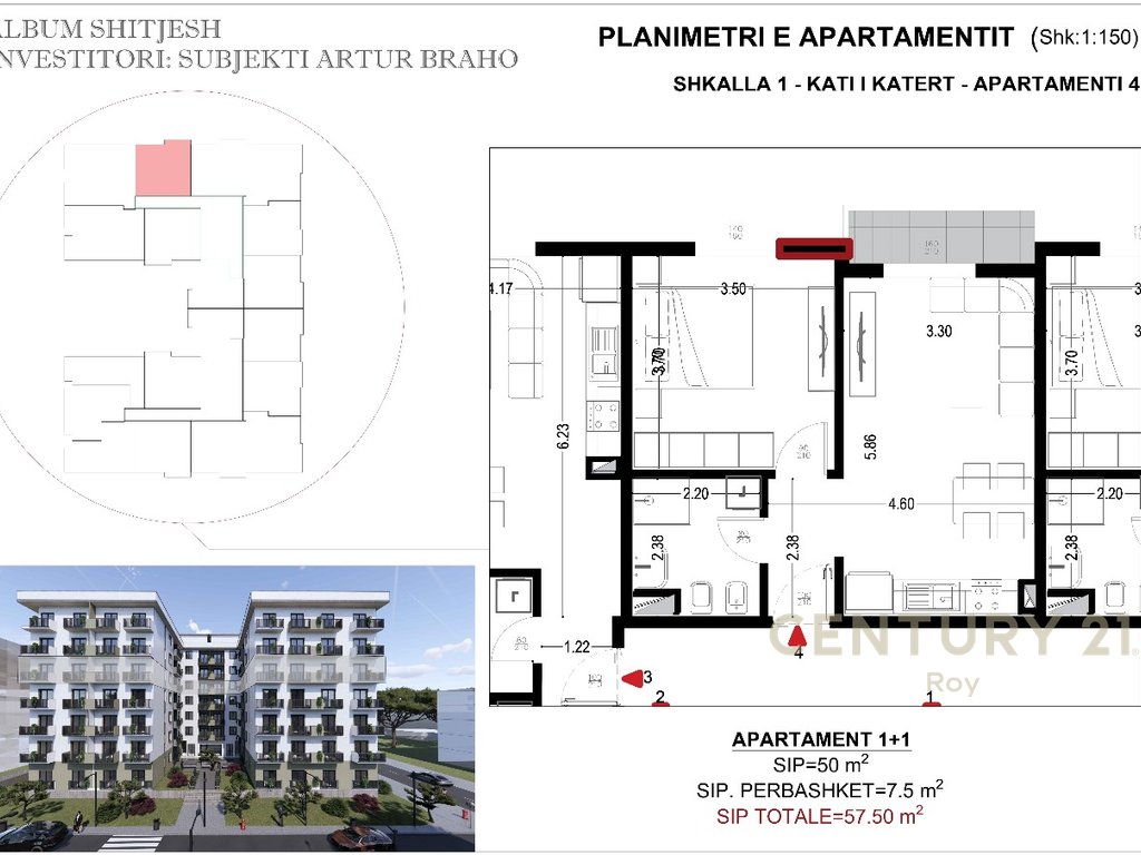 Apartment 1+1 for Sale in Golem. Possibility of Payment in Installments