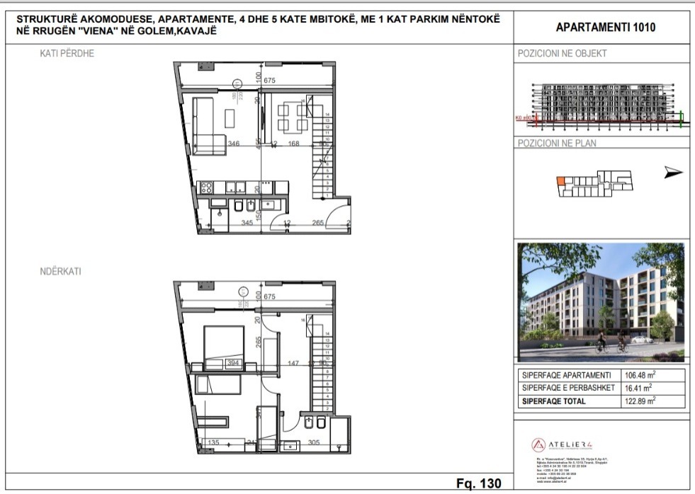 Duplex 2+1+2T and Parking Space for Sale. Golem, near 'Viena' Road