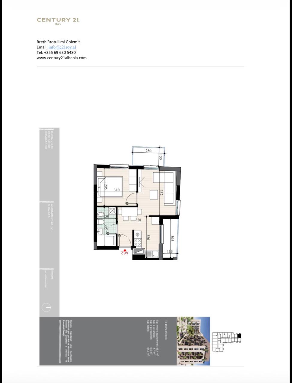 1+1 Apartment for Sale at Residence "Perla e Bregut" in Golem. Payment Option with Installments