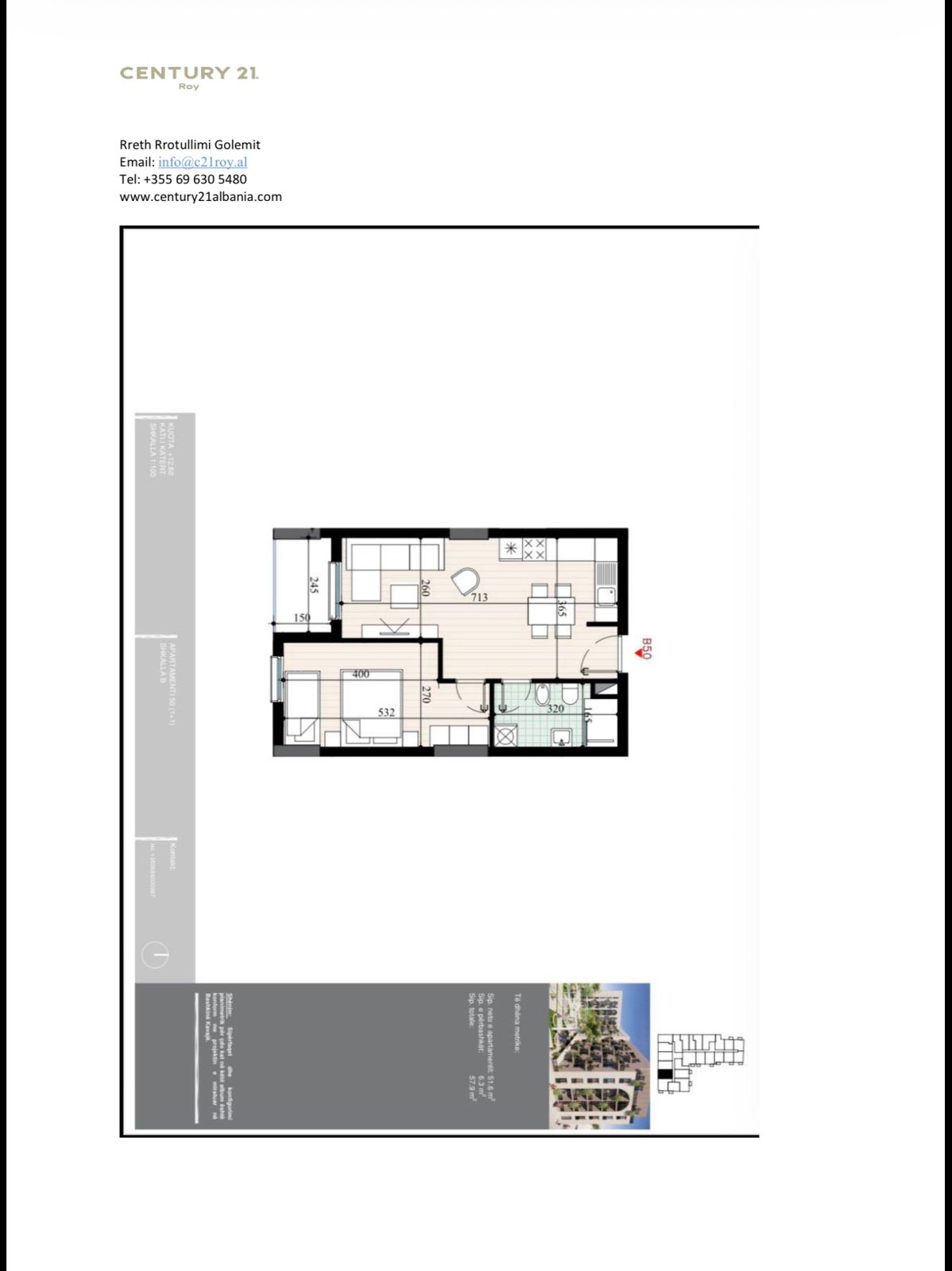 1+1 Apartment for Sale at Residence "Perla e Bregut" in Golem. Payment Option with Installments