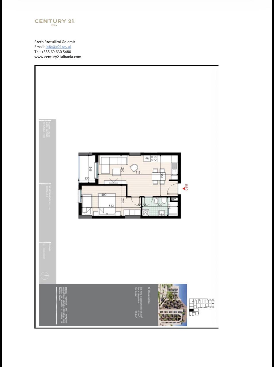 1+1 Apartment for Sale at Residence "Perla e Bregut" in Golem. Payment Option with Installments