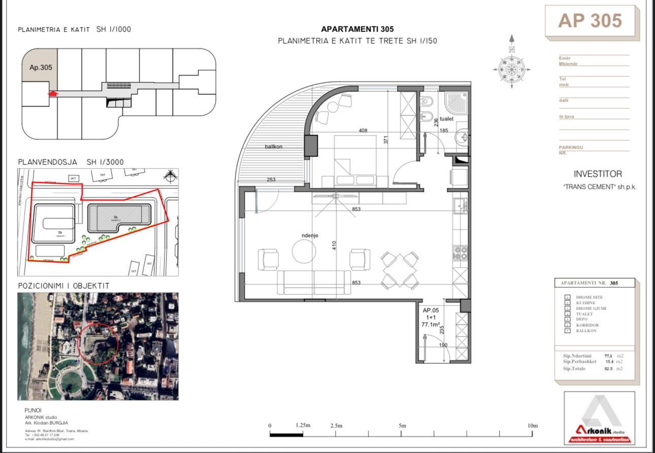 Apartment 1+1 for Sale in Golem, New Construction Only 20 Meters from the Beach