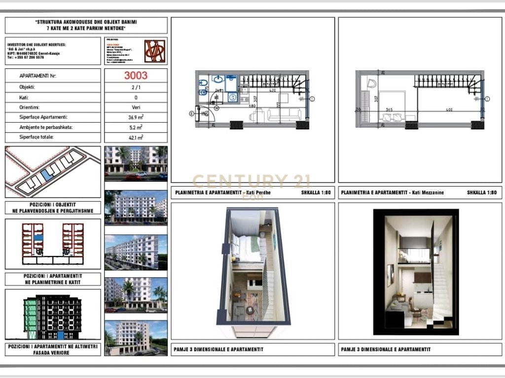 Duplex for sale in the "Blue Horizon" Residence, Qerret - Payment in Installments (3/15)