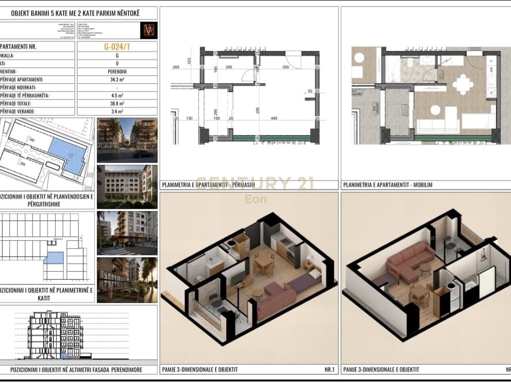 Studio for Sale in Residence Vizion 3, Mali i Robit - Payment in Installments