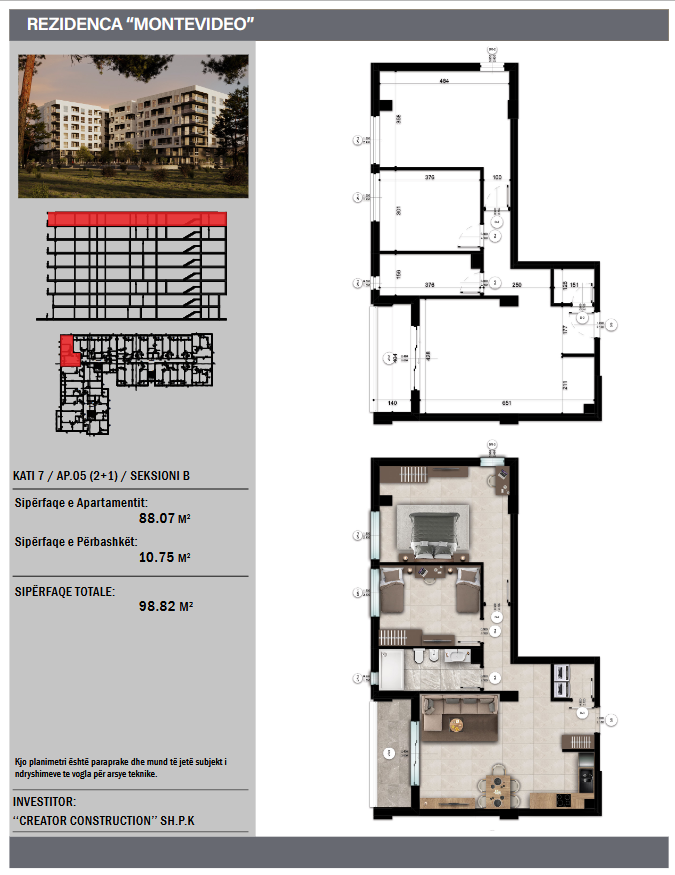 Apartment 2+1 in Montevideo Residence - 50 M from the Sea (20/20)