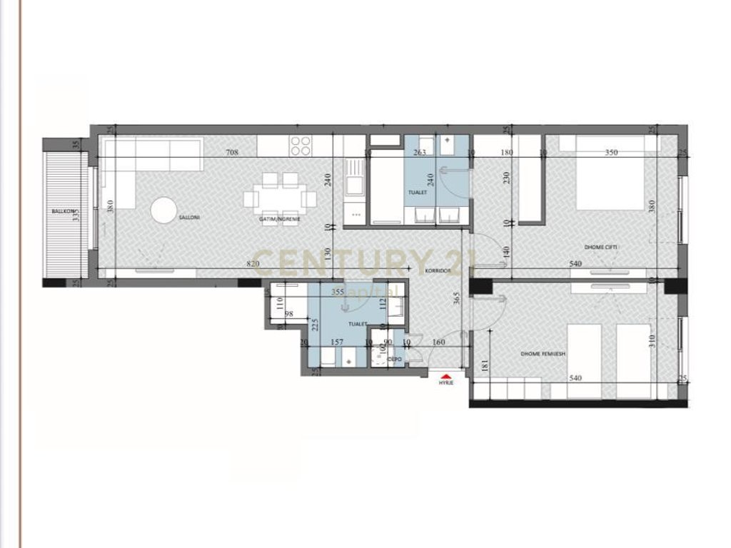 Apartment 2+1+2 at Diellon 2 entrance!