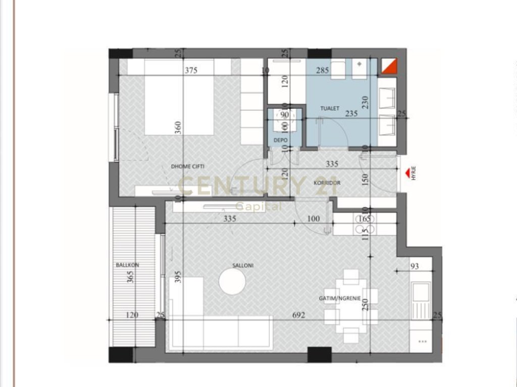 1+1 apartment available in Diellon 2!