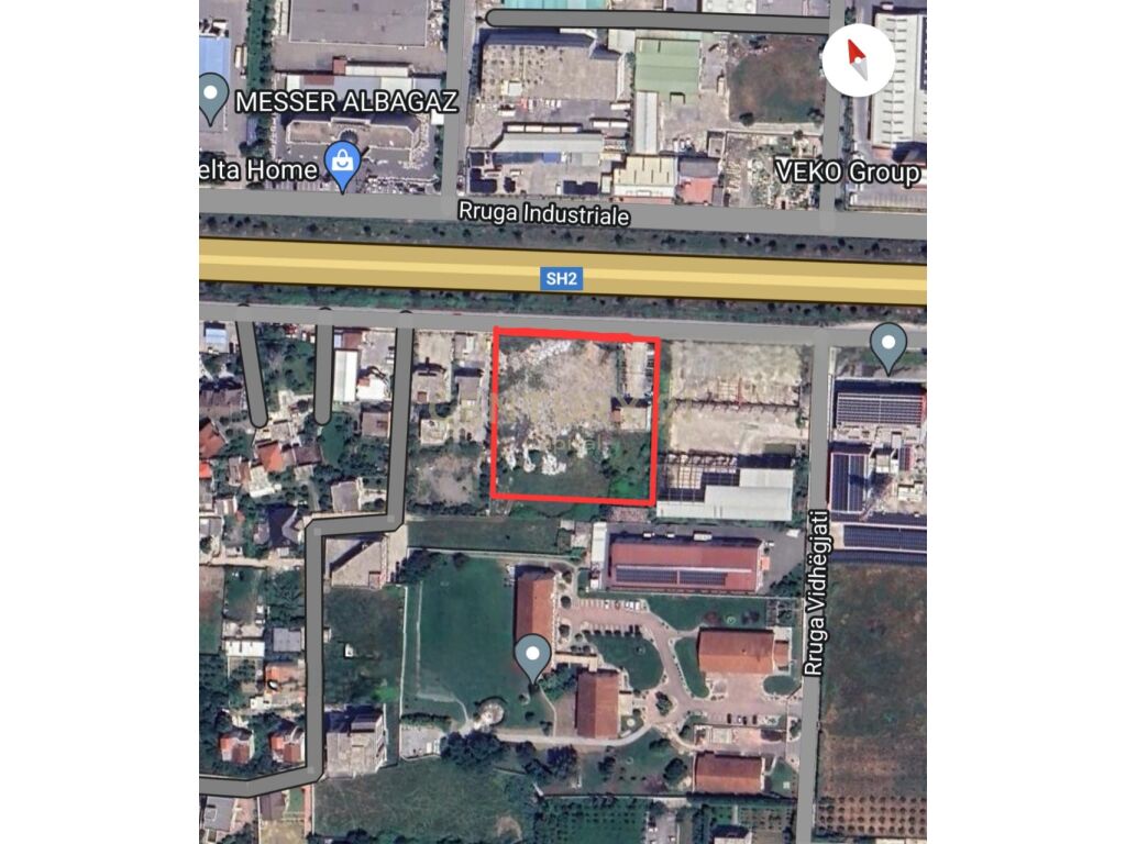 Land for sale on the front line on the Tirana - Durrës highway in front of VEKO - Contact for price 6550 m²