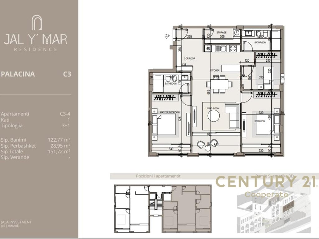 EXCLUSIVE!!! APARTMENT FOR SALE 3+1+2 WITH SEA VIEW IN THE "JAL Y MAR" RESIDENCE COMPLEX.