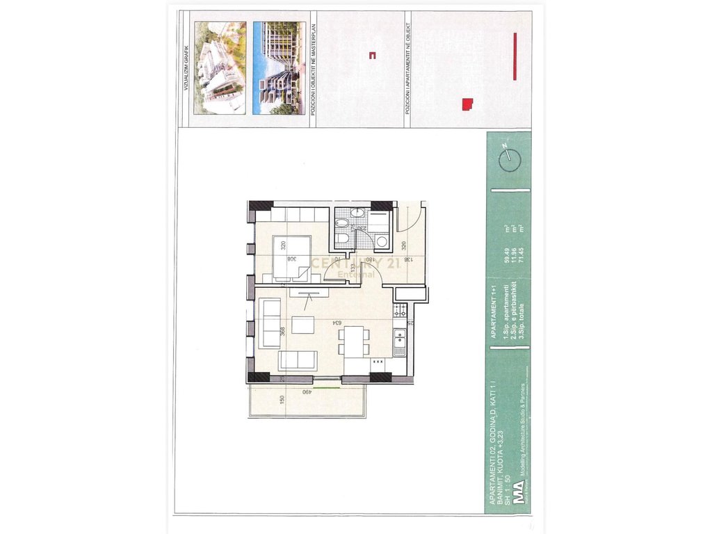 Apartment 1+1+ Parking Space for sale in Univers City