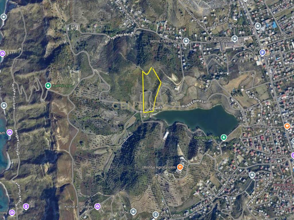 STRATEGIC INVESTMENT – LAND NEAR THE RESERVOIR NEAR ULLISHTJA AGROTURISM, SPITALLE – DURRES Area: 21,000 m² | Price: 35€/m²