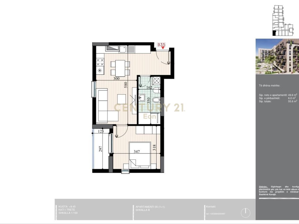 1+1 Apartment For Sale at Perla E Bregut Residence, Golem!