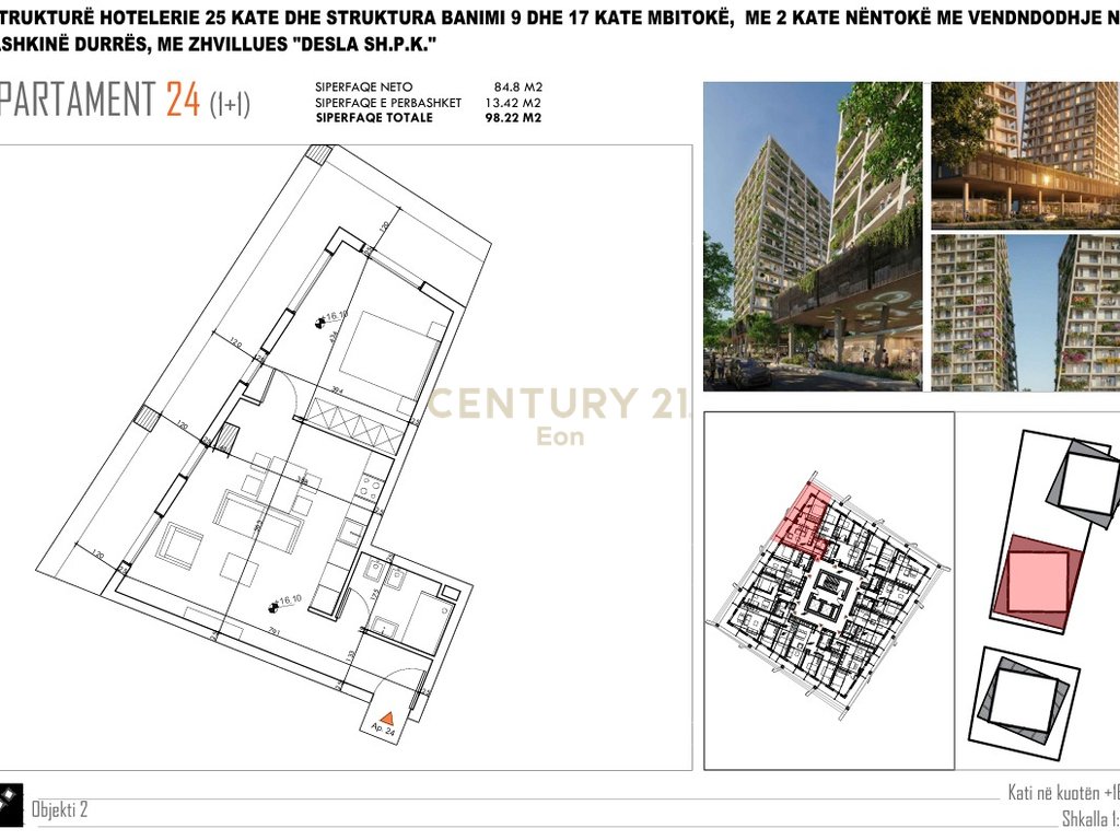 APARTMENT 1+1 FOR SALE AT "DESLA TOWER" BEACH, DURRES!