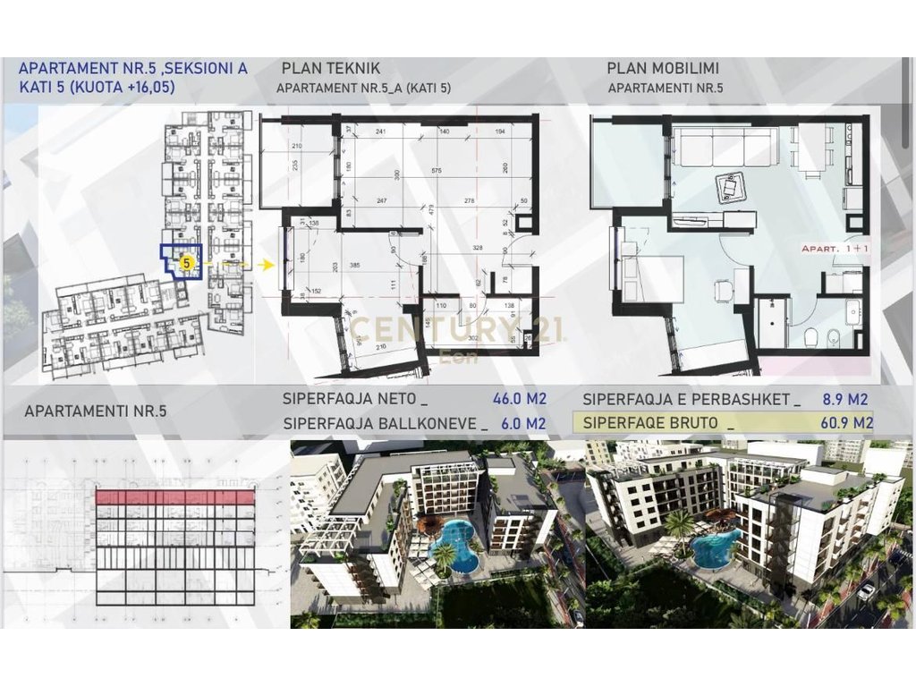 Apartament 1+1 Për Shitje në Golem, Durrës