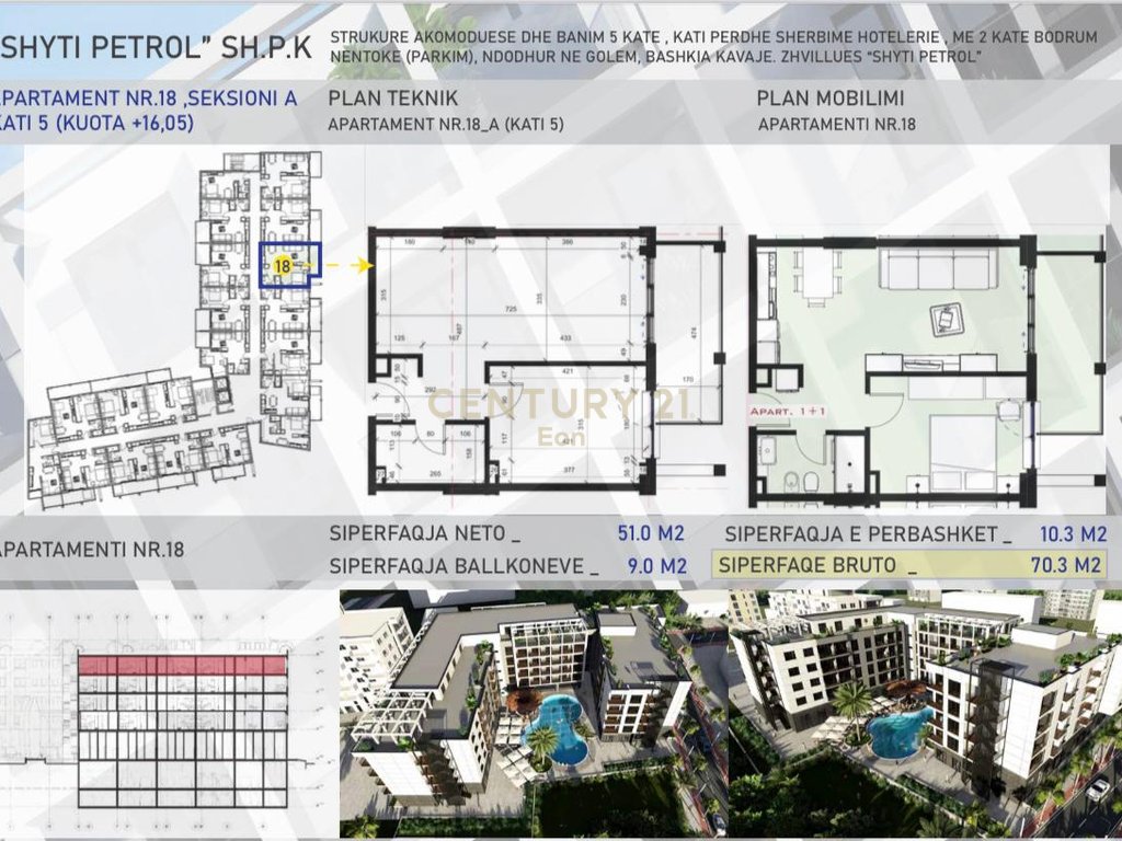 1+1 Apartment For Sale in Golem, Durrës!