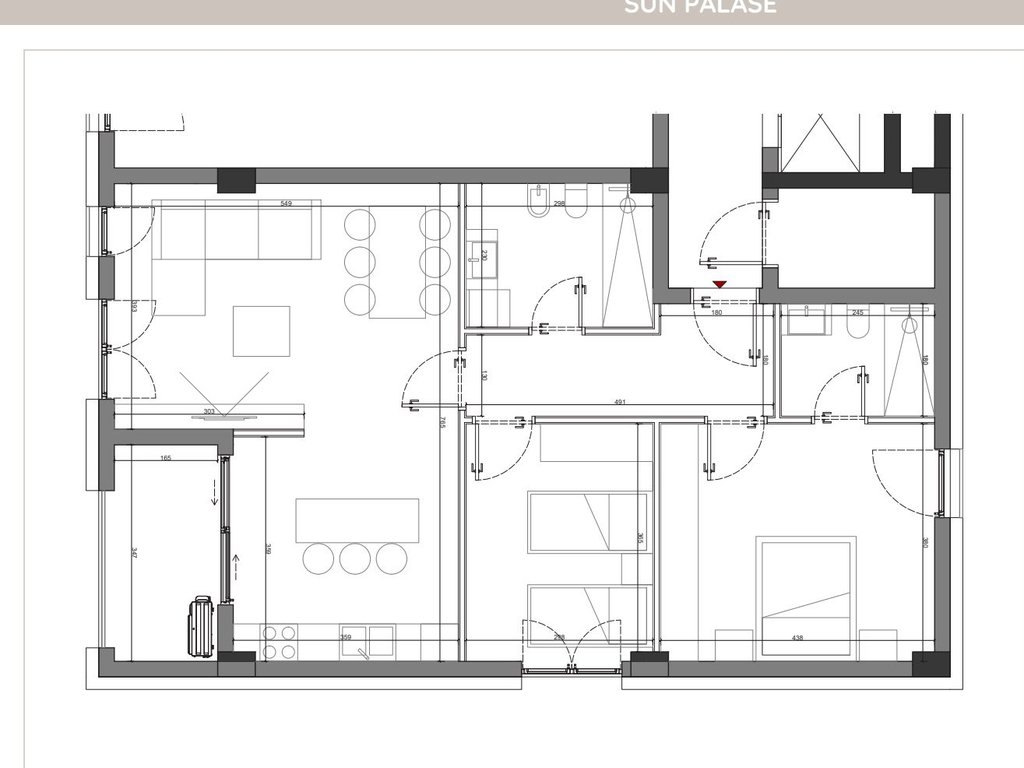 APARTMENT 2+1+2 FOR SALE, IN THE SUN PALACE RESIDENCE!