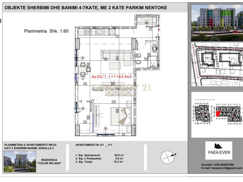 FOR SALE APARTMENT 1+1+PARKING SPACE IN COLOR SPLASH RESIDENCE IN PASKUQAN!