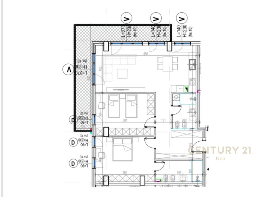 Apartment 2+1+2 for sale at Kodra e Diellit!