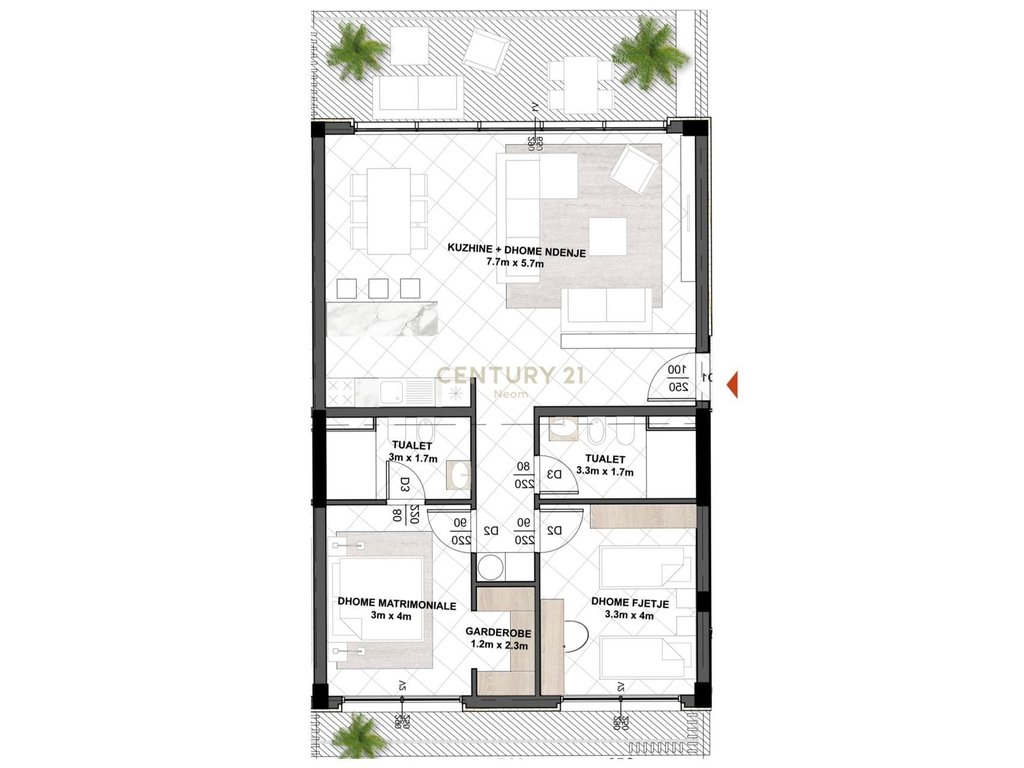 APARTMENT 2+1+2 FOR SALE AT EAST SIDE RESIDENCE!