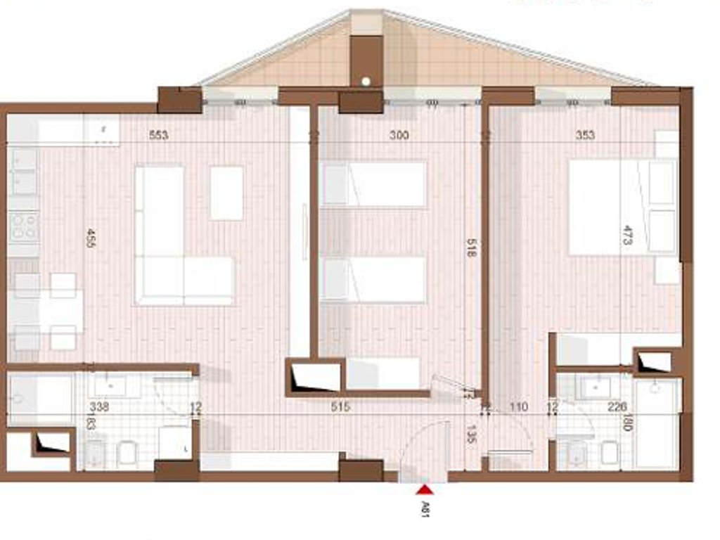 APARTMENT 2+1+2+ VERANDA FOR SALE IN SHENGJIN