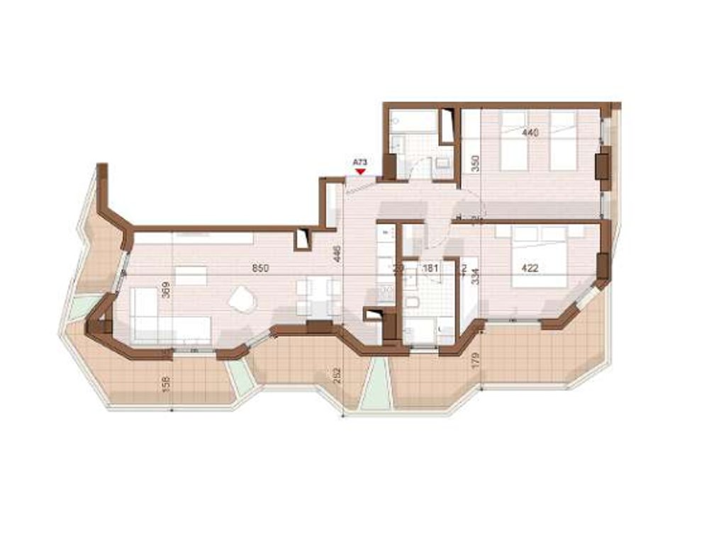 APARTMENT 2+1+2+ BALCONIES FOR SALE IN SHENGJIN