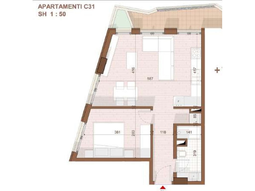 APARTMENT 1+1+ TERRACE FOR SALE IN SHENGJIN